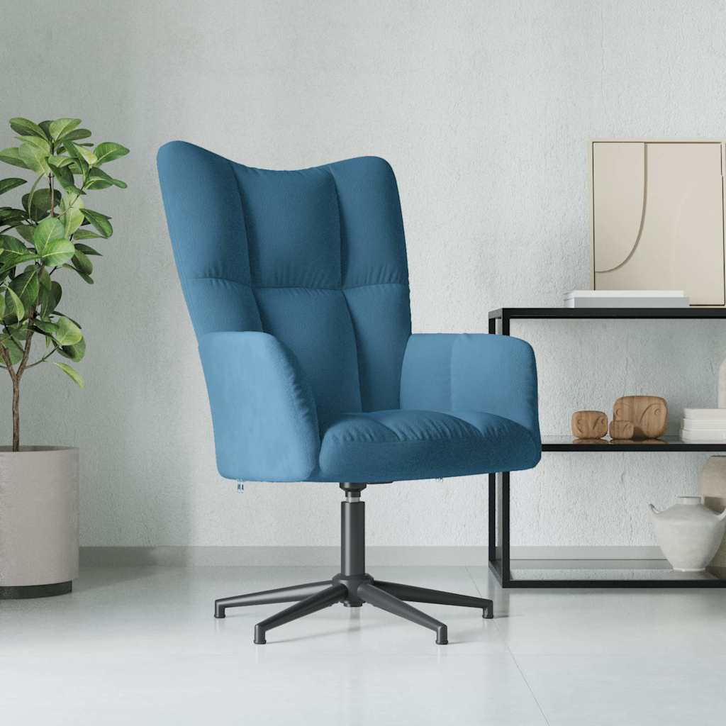 Relaxstoel fluweel blauw