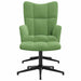 Relaxstoel met voetenbank fluweel lichtgroen