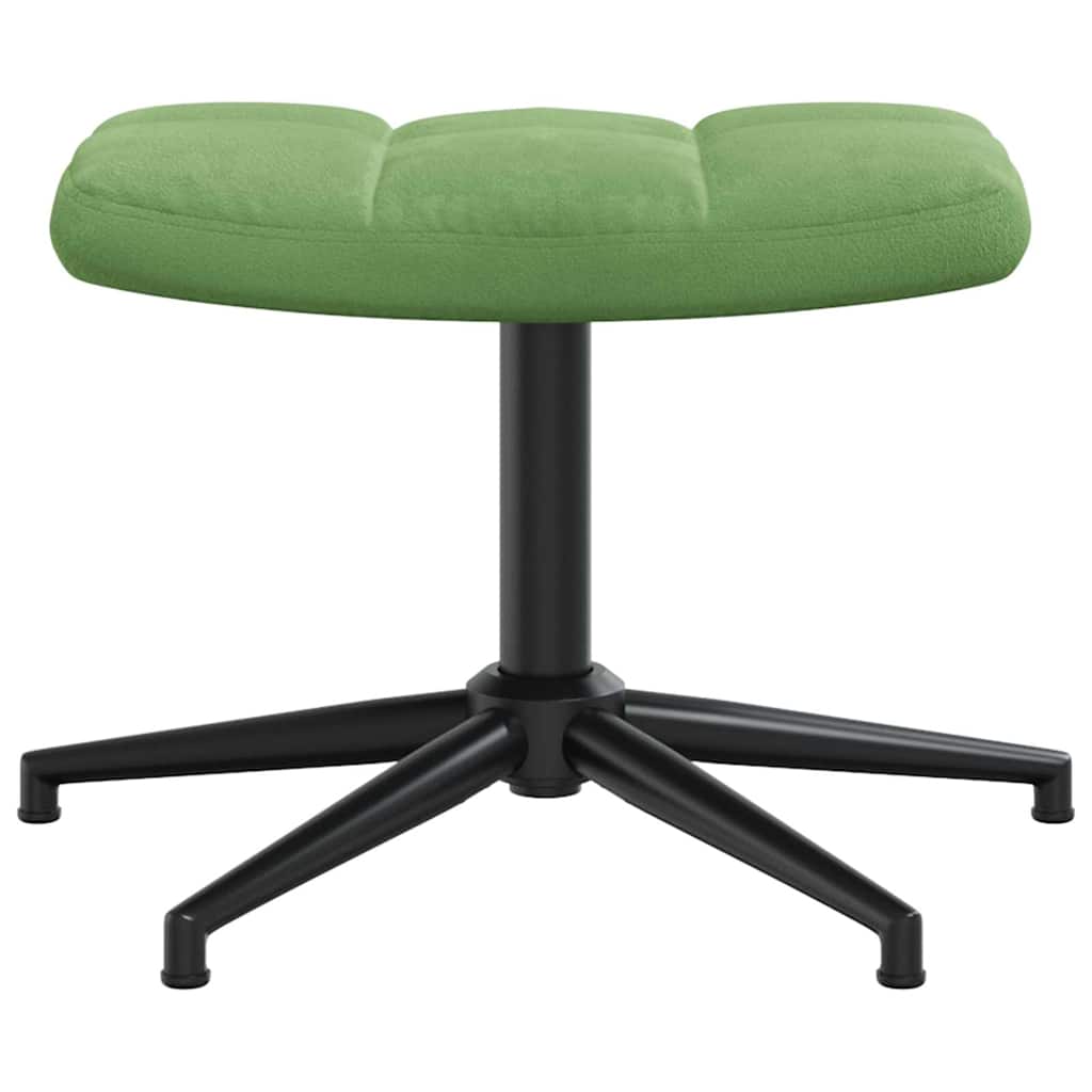 Relaxstoel met voetenbank fluweel lichtgroen