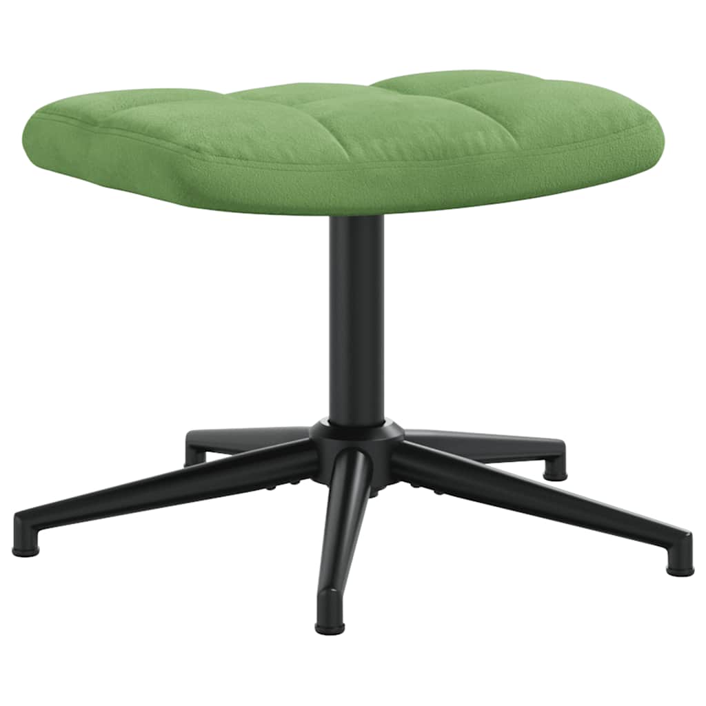 Relaxstoel met voetenbank fluweel lichtgroen