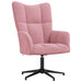 Relaxstoel met voetenbank fluweel roze
