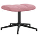 Relaxstoel met voetenbank fluweel roze