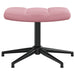 Relaxstoel met voetenbank fluweel roze