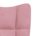 Relaxstoel met voetenbank fluweel roze