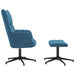 Relaxstoel met voetenbank fluweel blauw