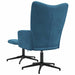 Relaxstoel met voetenbank fluweel blauw