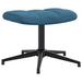 Relaxstoel met voetenbank fluweel blauw