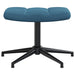 Relaxstoel met voetenbank fluweel blauw