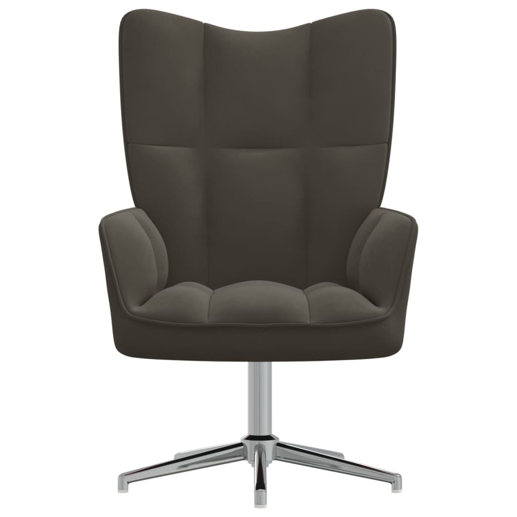 Relaxstoel fluweel donkergrijs