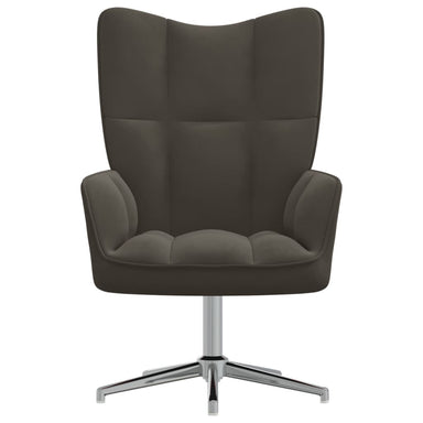 Relaxstoel fluweel donkergrijs