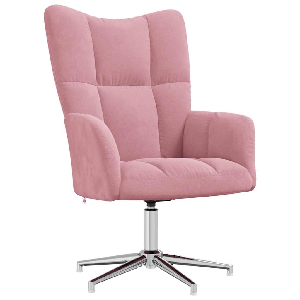 Relaxstoel fluweel roze