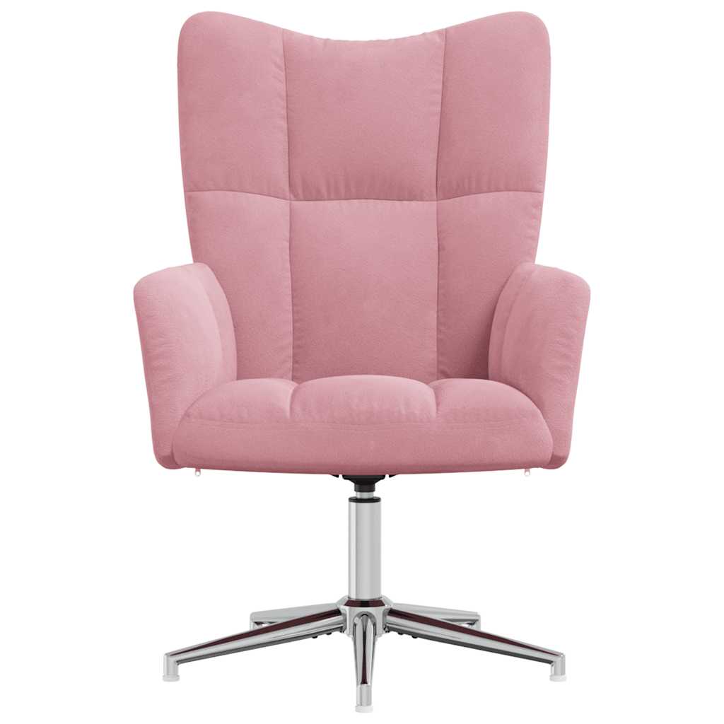 Relaxstoel fluweel roze