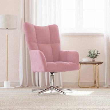 Relaxstoel fluweel roze