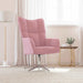 Relaxstoel fluweel roze