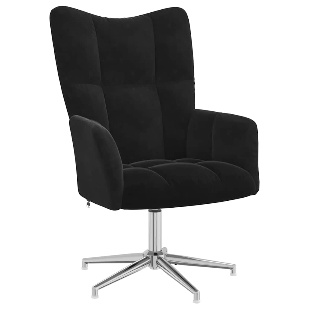 Relaxstoel fluweel zwart