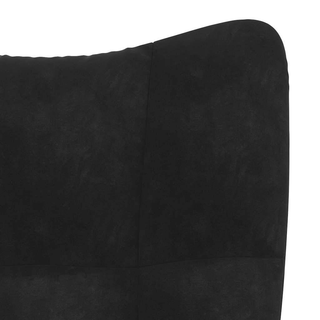 Relaxstoel fluweel zwart