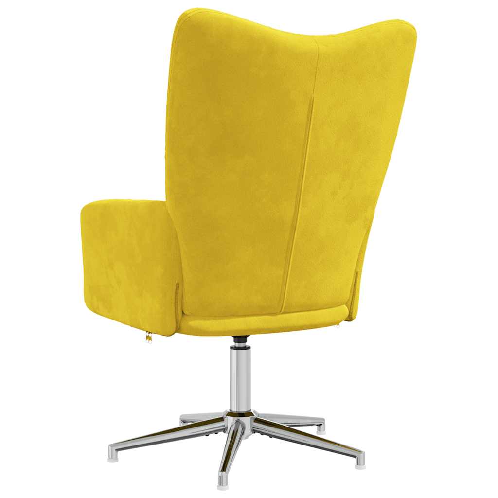 Relaxstoel fluweel mosterdgeel