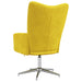 Relaxstoel fluweel mosterdgeel