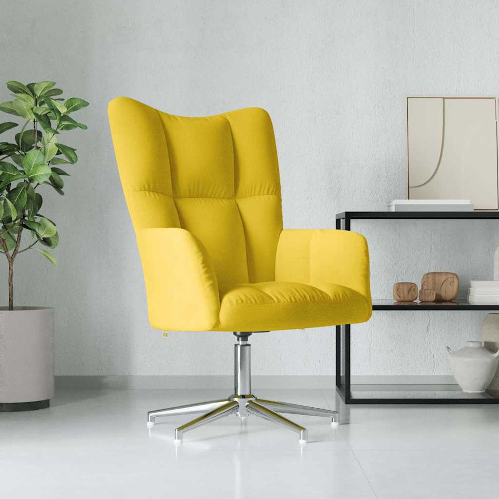 Relaxstoel fluweel mosterdgeel