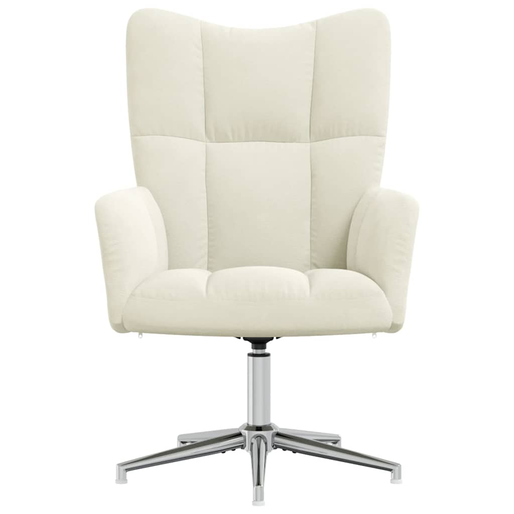 Relaxstoel fluweel crèmewit