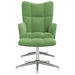 Relaxstoel met voetenbank fluweel lichtgroen