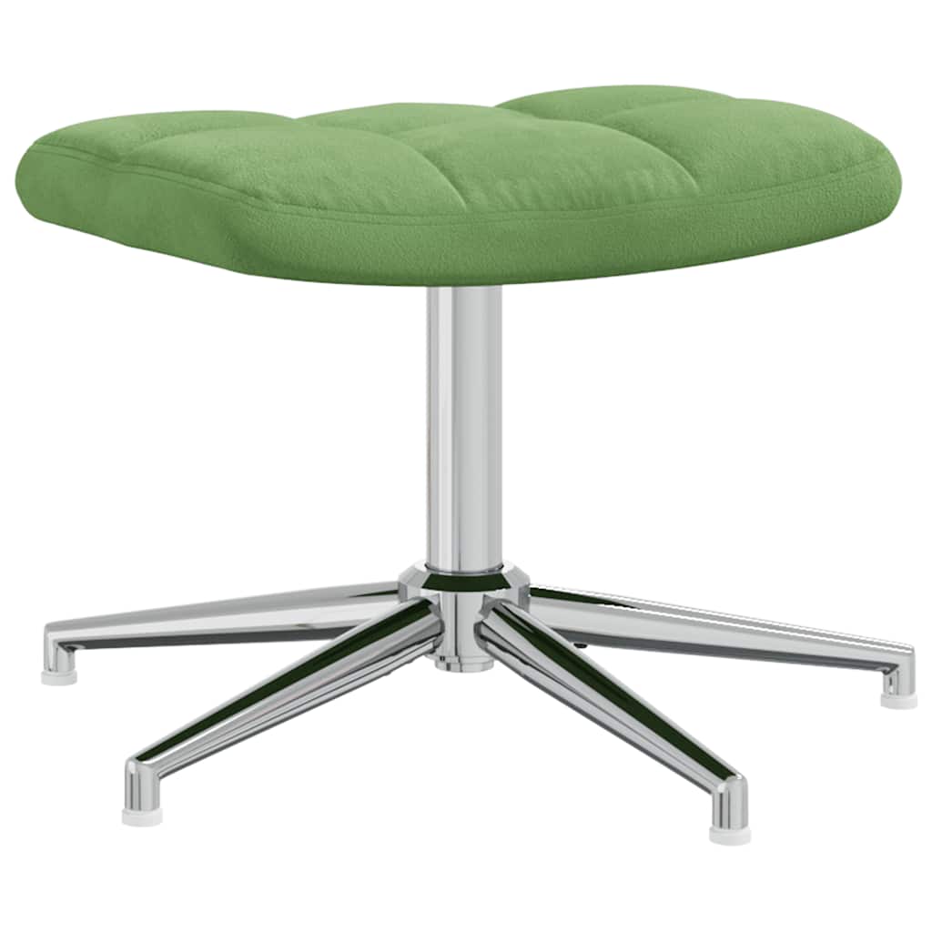 Relaxstoel met voetenbank fluweel lichtgroen