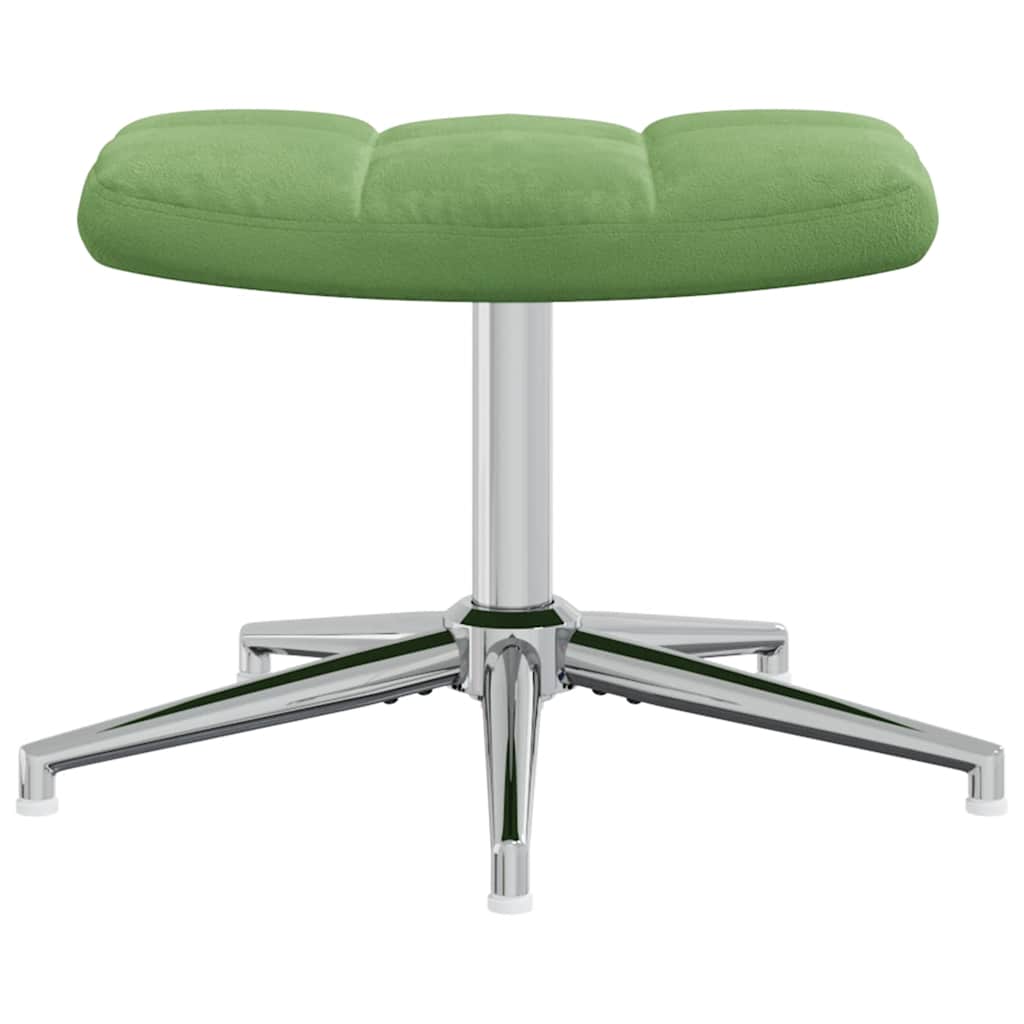 Relaxstoel met voetenbank fluweel lichtgroen