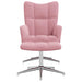 Relaxstoel met voetenbank fluweel roze