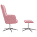 Relaxstoel met voetenbank fluweel roze