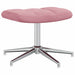 Relaxstoel met voetenbank fluweel roze