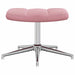 Relaxstoel met voetenbank fluweel roze