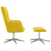 Relaxstoel met voetenbank fluweel mosterdgeel