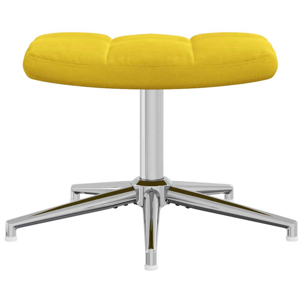 Relaxstoel met voetenbank fluweel mosterdgeel
