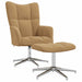 Relaxstoel met voetenbank fluweel bruin