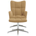 Relaxstoel met voetenbank fluweel bruin