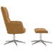 Relaxstoel met voetenbank fluweel bruin