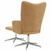 Relaxstoel met voetenbank fluweel bruin