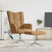 Relaxstoel met voetenbank fluweel bruin