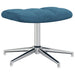 Relaxstoel met voetenbank fluweel blauw