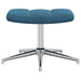 Relaxstoel met voetenbank fluweel blauw