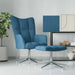 Relaxstoel met voetenbank fluweel blauw