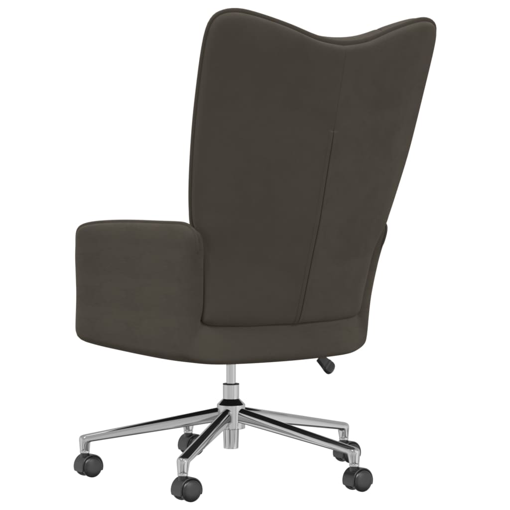 Relaxstoel fluweel donkergrijs