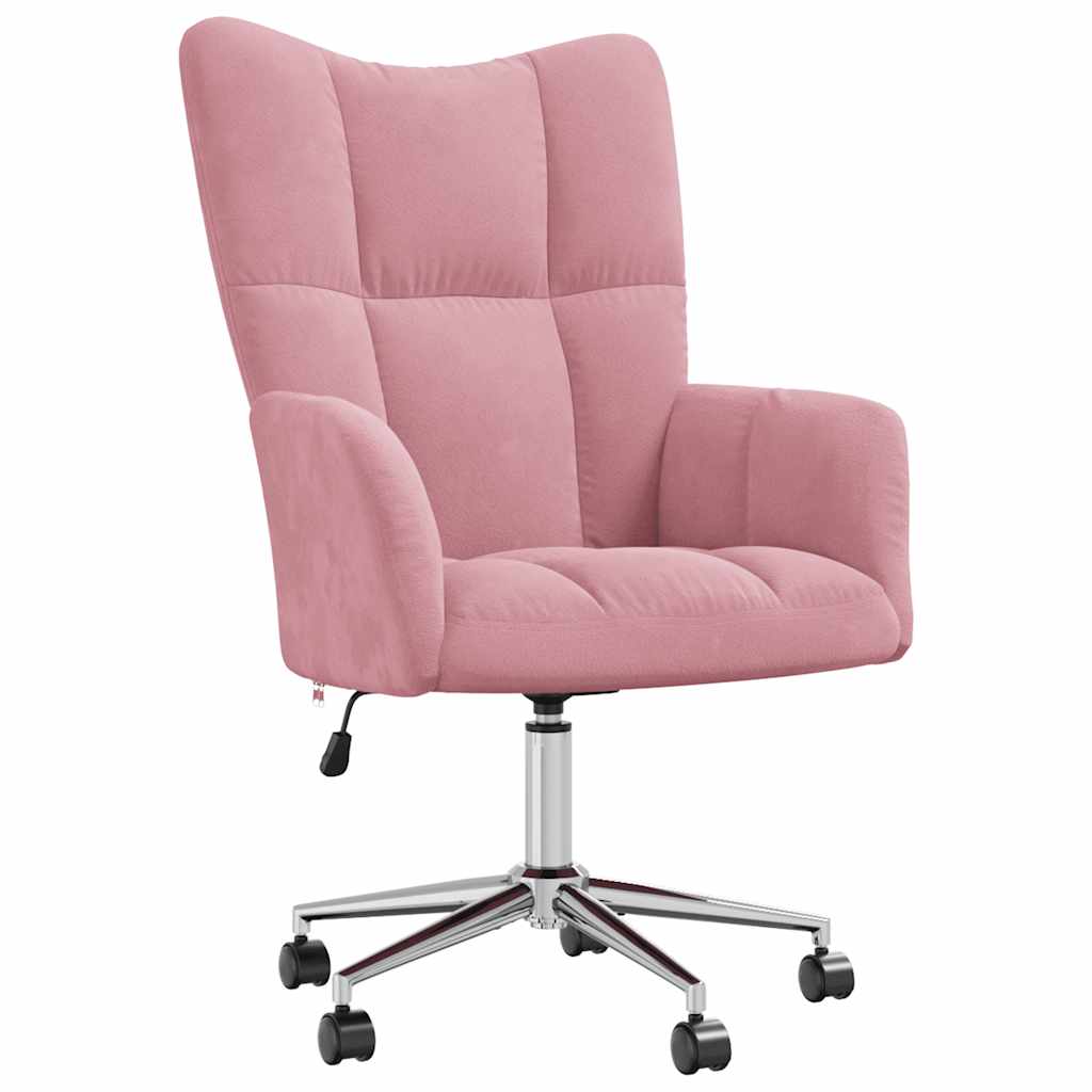 Relaxstoel fluweel roze