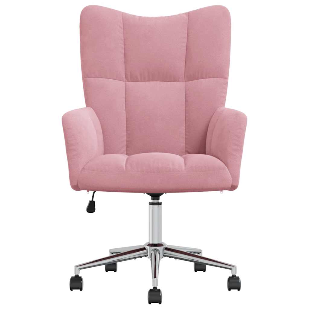 Relaxstoel fluweel roze