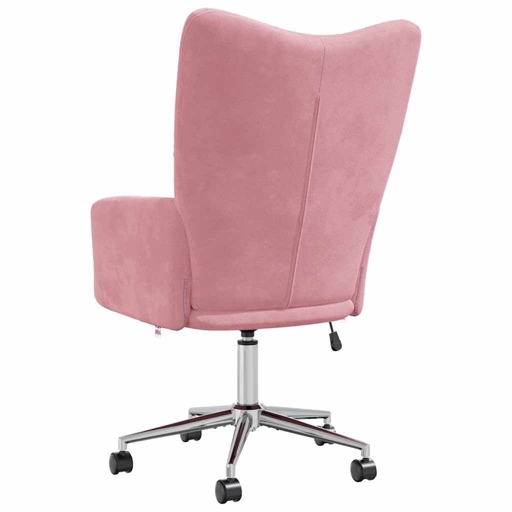 Relaxstoel fluweel roze