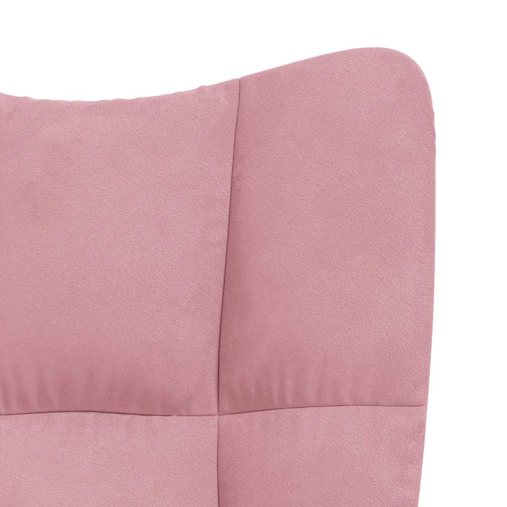 Relaxstoel fluweel roze
