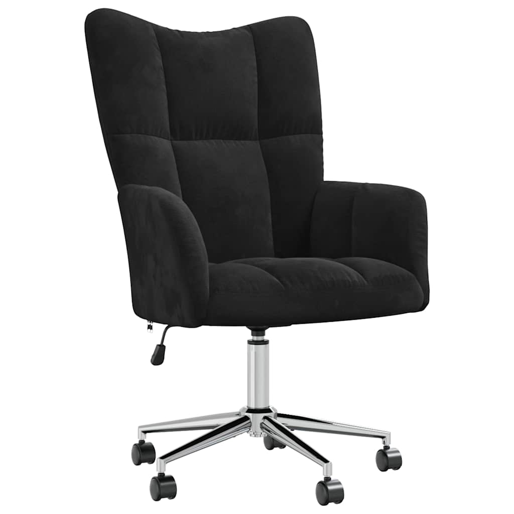 Relaxstoel fluweel zwart