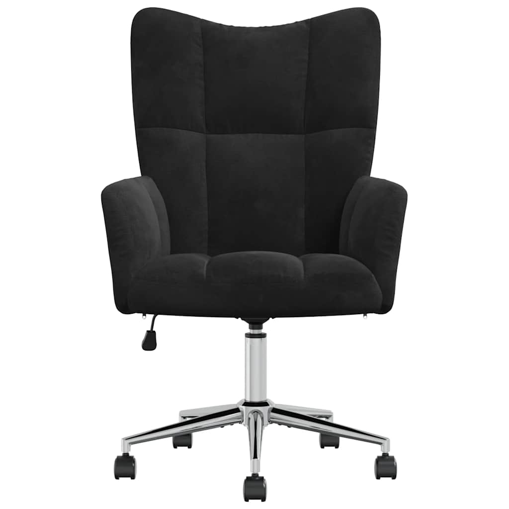 Relaxstoel fluweel zwart