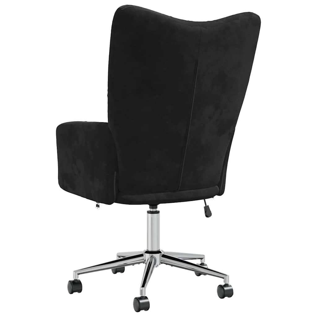 Relaxstoel fluweel zwart