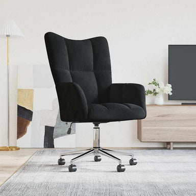 Relaxstoel fluweel zwart